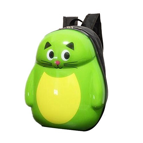 Toddler Backpack, 3D Animal School Shoulder bag for Kids 13'' Green Cat