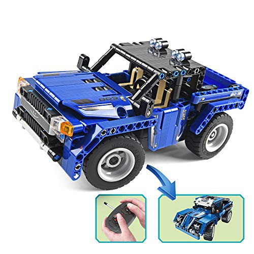YOOKIED Remote Control Car for Boys, Educational STEM Toys Gift for Boys & Girls, RC Racer Car Building Blocks Set, Creative Construction Learning Kit for Kids Age 6-16 Year-Old (Blue)