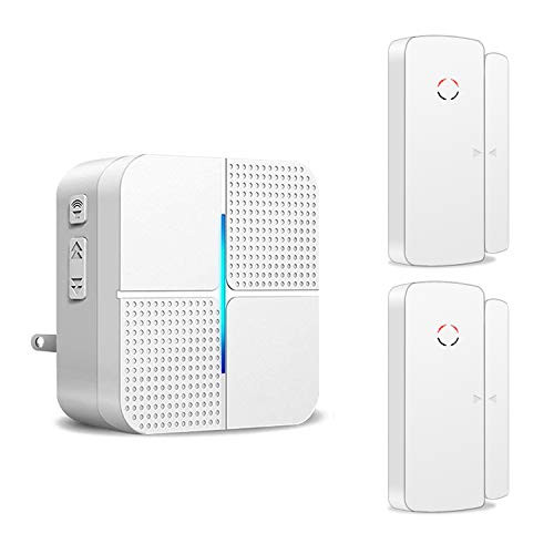 Wireless Door Open Chime Alert Door Entrance Entry Alarm for Business Home Store Office 1 Receiver & 2 Magnetic Window Sensor 52 Ringtones 4 Volume Level