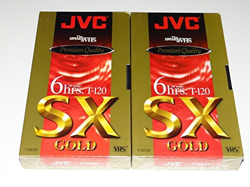 JVC Premium Quality 6 Hrs. T-120 Sx Gold VHS Tapes 3 Pack