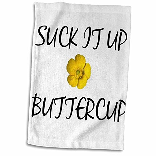 3D Rose Suck It Up Buttercup Hand Towel, 15" x 22"