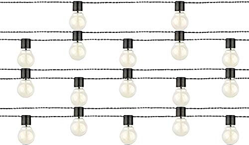 Moonrays 91129 Solar Powered Globe String Lights, 10 Lights per 15.42 Feet of Cord, White LEDs, Pack of 2