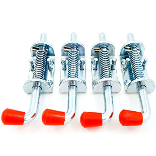 4 Pcs Metal Lock Barrel Bolt Spring Loaded Latch 6.5 Inches Long w Grip Heavy Duty