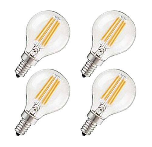 CTKcom G45 4W Candelabra LED Bulbs Dimmable(4 Pack)- E14 Base Vintage Edison Incandescent Bulb 40W Equivalent 2700K Warm White Lamp for Home,Pendant Lights,Sconces,Antique Light Fixtures 110V~130V AC