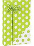 Reversible Polka Dot Citrus Lime Green & White Gift Wrapping Paper Roll 16 Foot