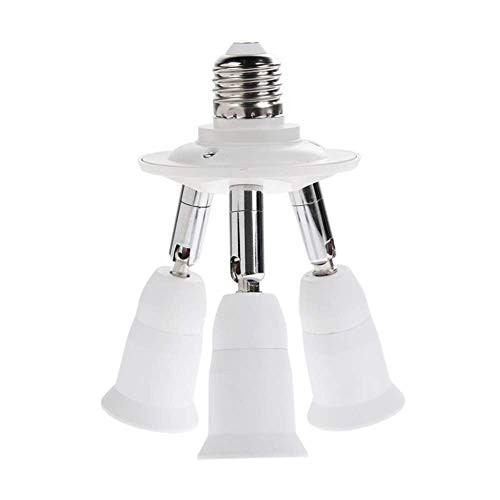 Jiayouy E27 Socket Adapter 3 in 1 Moving-Head Bulb Adapter Holder E27 Screw Base Lamp Socket Splitter E27 TO 3E27