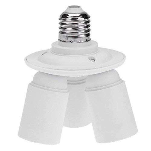 Jiayouy 3 in 1 Light Socket Splitter E26 E27 Base Standard Lights Bulbs Adapter Converter for Home Office Basement