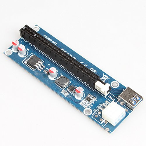 Latest PCI-E Express Cable 1X TO 16X Graphics Extension Ethereum ETH Mining Powered Riser Adapter Card, 60cm USB 3.0 Cable