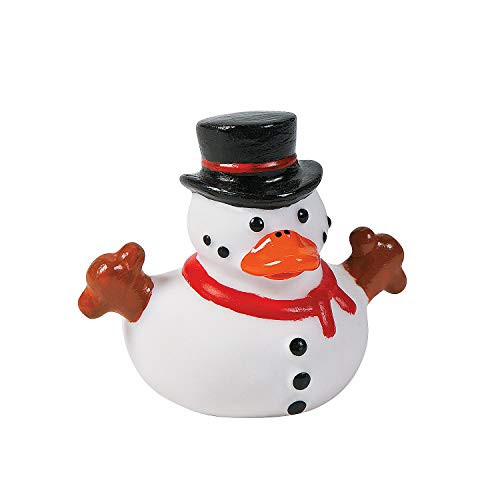 Fun Express - Snowman Rubber Duckies for Christmas - Toys - Character Toys - Rubber Duckies - Christmas - 12 Pieces