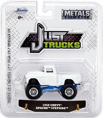 Just Trucks JADA 1:64 Scale White 1958 Chevy Apache STEPSIDE Wave 17