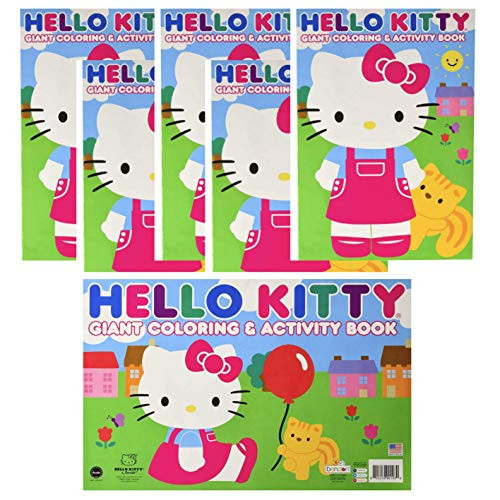 Hello Kitty Party Favors - Giant Coloring & Activity Book 11" x 16" Set of 6