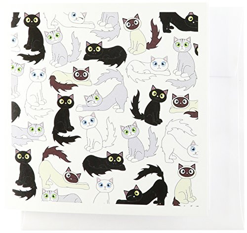 3dRose Kawaii Cats - Cute Kitty Print - Greeting Cards, 6 x 6 inches, set of 6 (gc_110774_1)