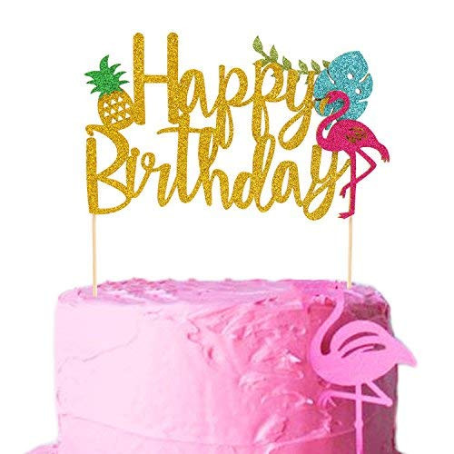 Salmuphy Flamingo Pineapple Cake Toppers Happy Birthday Cake Picks Tropical Hawaiian Luau Themed Glitter Party Supplies Decorations (Big) Salmuphy Flamingo Pineapple Cake Toppers Happy Birthday Cake Picks Tropical Hawaiian Luau Themed Glitter Party Supplies Decorations (Big)