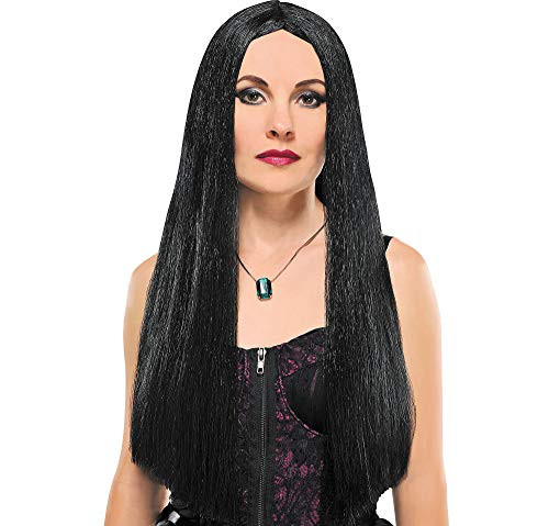 AMSCAN Witch Wig Halloween Costume Accessories, Black, One Size