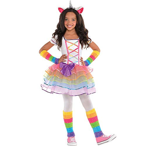 AMSCAN Rainbow Unicorn Halloween Costume for Girls, Medium with Included Accessories