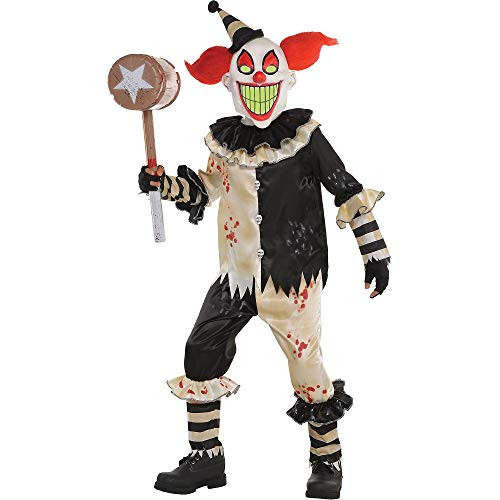 AMSCAN Carnival Nightmare Clown Halloween Costume for Boys, Large, with Included Accessories