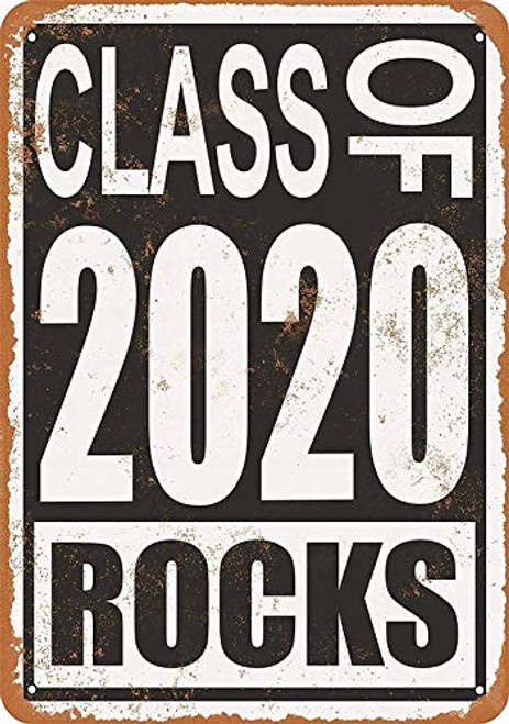 Joycenie Tin Sign New Aluminum Metal Sign Class of 2020 Rocks 8x12 Inch