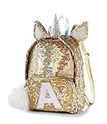 Justice Flip Sequin Mini Backpack Silver Gold Unicorn (B)