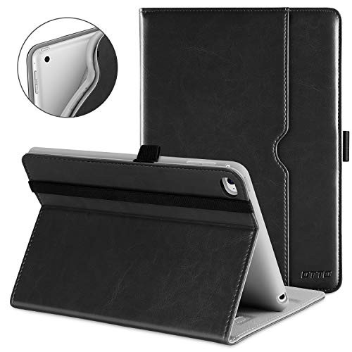 DTTO iPad Mini 4 Case, Premium Leather Folio Stand Cover Case with Multi-Angle Viewing and Auto Wake-Sleep Function, Front Pocket for Apple iPad Mini 4 - Black