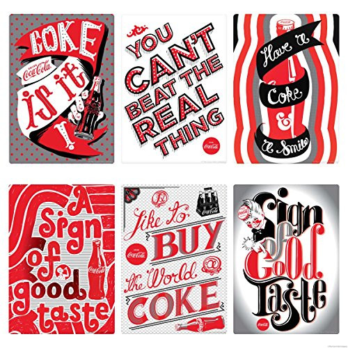 Retro Planet Coke is It Pop Art Slogans Coca-Cola Vinyl Sticker Set of 6