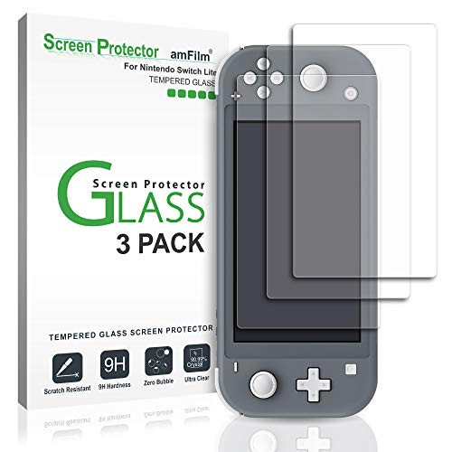 amFilm Tempered Glass Screen Protector for Nintendo Switch Lite 2019 (3-Pack)