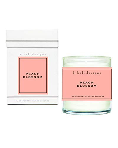 K. Hall Designs Boxed Glass Jar Candle, Peach Blossom, 8 Ounces