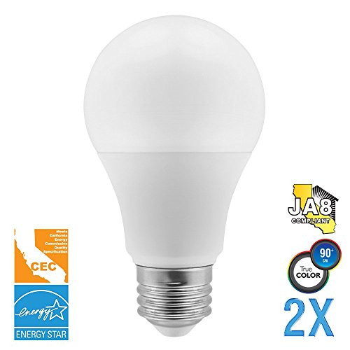 Euri Lighting EA19-4021cec-2 A19 Light Bulb, E26 Base, 450 lm, CRI 90+, 2700K (Pack of 2)