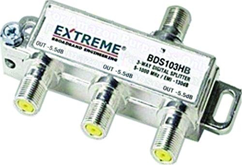 Extreme Broadband Manufacturing BDA103HB 3 Way Balanced HD Digital 1GHz High Performance Coax Cable Splitter