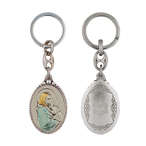 VILLAGE GIFT IMPORTERS Premium Assorted Holy Figure Keychains | Jesus Saints and Virgin Mary Accessories (Mary and Baby Jesus Keychain 1)