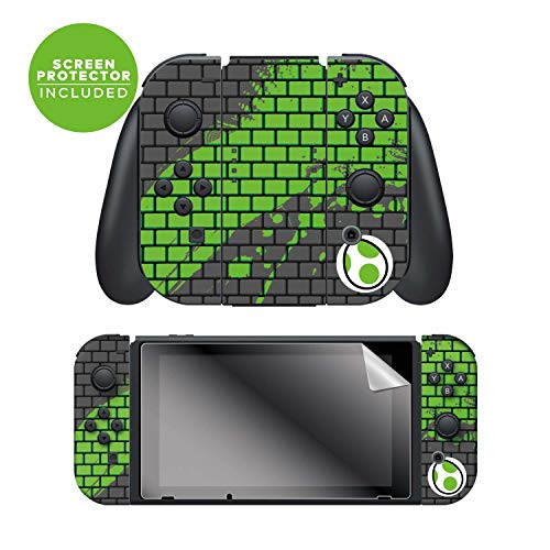 Controller Gear Nintendo Switch Skin & Screen Protector Set - Joy-Con - Super Mario - "Yoshi Bricks" - Nintendo Switch