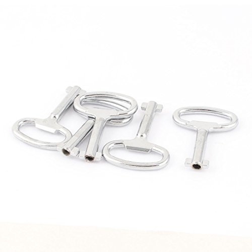 uxcell Electrical Cabinet Elevator Lock Safety Keys Silver Tone 5PCS