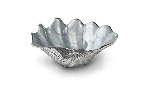 Julia Knight Tahitian Clam Shell Bowl, 8-Inch, Hydrangea, Grey