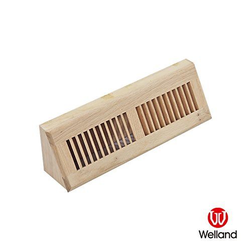 WELLAND15 Inch White Oak Baseboard Vents Hardwood Vent Baseboard Diffuser Wall Register,Unfinished Vent.