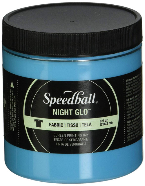 Speedball Art Products Night Glow Fabric Screen Printing Ink, 8oz, Blue