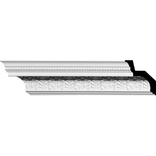 4 5/8"H x 4 1/8"P x 6 1/4"F x 94 1/2"L Helene Leaf Crown Moulding