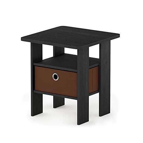 Furinno 11157AM/MBR Andrey nightstand, 1-Pack, Americano/Medium Brown