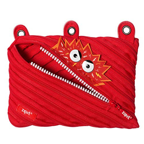 ZIPIT Talking Monstar 3-Ring Pencil Case, Red