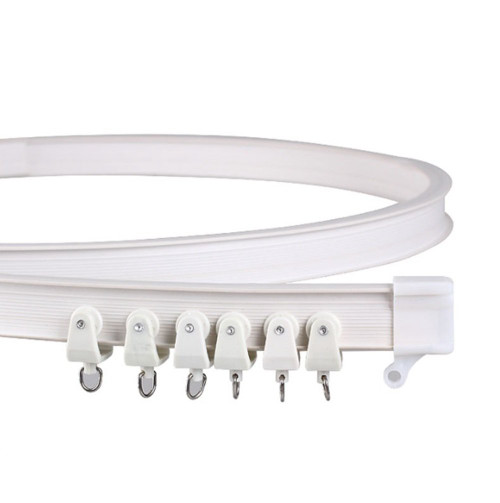 VRSS Flexible Bendable Straight Curved Curtain Track for L Shape U Shape Bay Windows Shower Curtains Room Divider DIY With Instruction Mounting Accessories Include (3 meters)