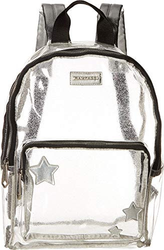 Rampage Womens Clear Dome Backpack with Front Stars Silver One Size