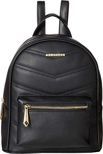 Rampage Womens Chevron Quilted Midi Backpack Black One Size