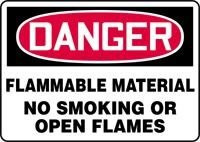 Accuform"Danger Flammable Material No Smoking Or Open Flames" Safety Sign, Aluma-Lite, 7 x 10 Inches (MSMK251XL)