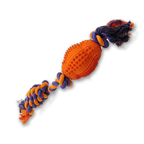 Petpany Dog Toys Rubber Rugby on rope Dental Teeth Cleaning Chew Toys for Small Dogs, Dog Chew Toys for Petstages