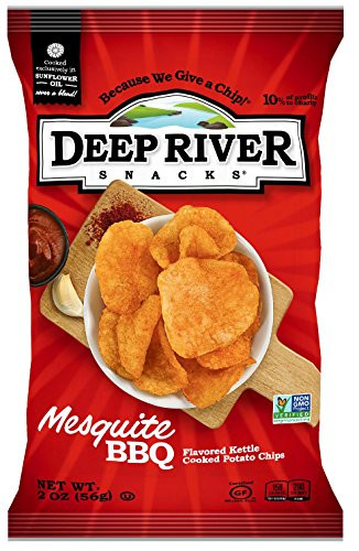 Deep River Snacks Mesquite BBQ Kettle Cooked Potato Chips, 2-Ounce (Pack of 24)
