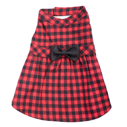 Buffalo Plaid Dress, Red/Black, XL