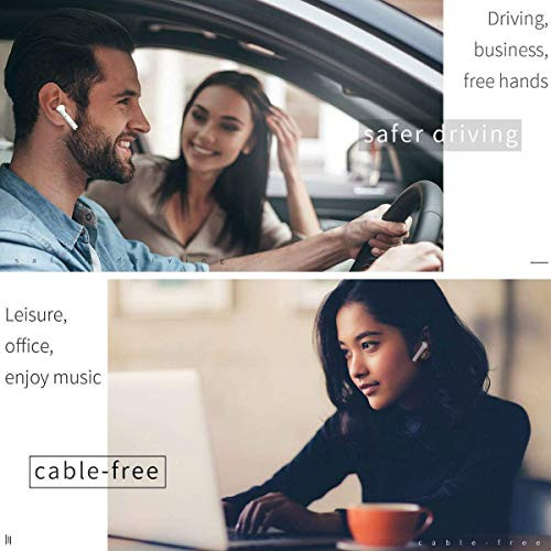 True Wireless Bluetooth Headphones, in-Ear 5.0 Wireless Earbuds Stereo Bluetooth Headset with Microphone Anti-Sweat Sports Earbuds, Earphones Compatib