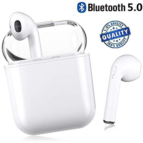 Bluetooth Headset Wireless Headset Bilateral Call Bluetooth Headset 5.0in-Ear Earphones Stereo in-Ear Microphone Built-in Handsfree Headphones for Apple Airpods Android/iPhone