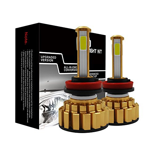 A-Partrix H11 LED Headlight Bulb 6000K 80W 8000 Lumens Xenon White Extremely Bright COB Chips All-in-One Conversion Kit H8 H9 Headlamp-2 Packs