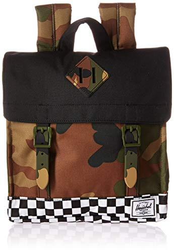 Herschel Survey Kids Children's Backpack, Black/Checker/Woodland Camo, One Size