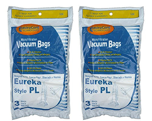 EnviroCare Replacement Vacuum Bags for Eureka Style PL Upright Vacuums 6 Bags