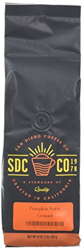 San Diego Coffee Pumpkin Spice, Medium Roast, Ground, 16-Ounce Bags (Pack of 2)